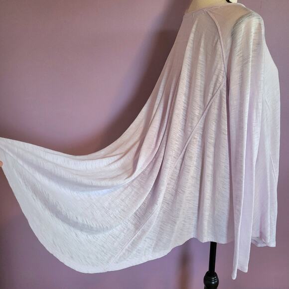 Free People We The Free Aria Trapeze Hem Oversized Semi-Sheer Long Sleeve Tee - Picture 12 of 16